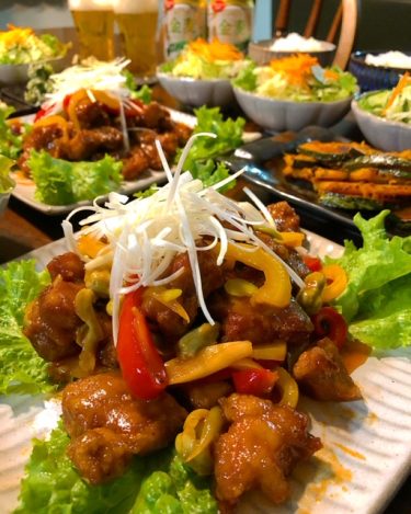 スパイシー黒酢酢豚（７人分）